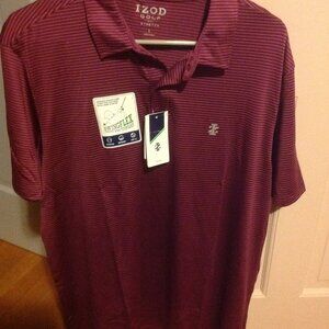 Izod Men's Performance Short Sleeve Large Golf Shirt - New with Tags